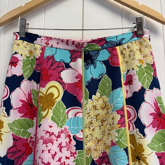 Vintage Requirements Petite Midi Skirt Size 6P Floral Twee Abstract Librarian - Picture 2 of 8